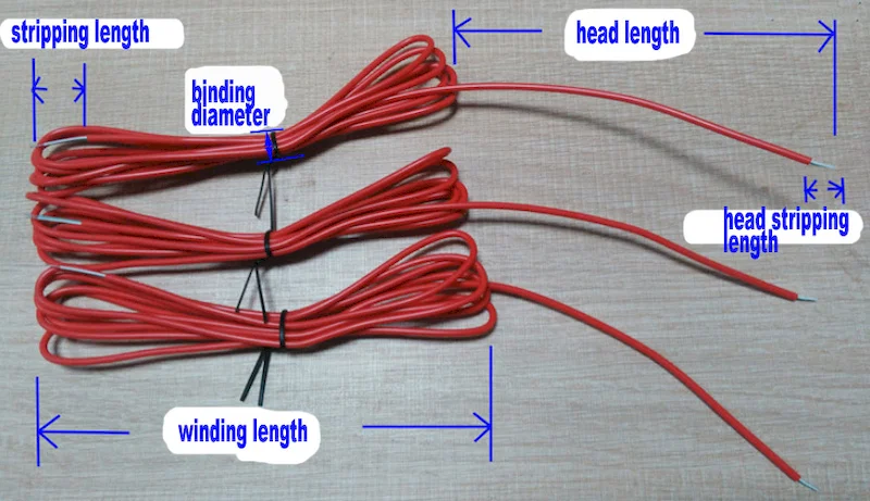 全自动电源线电缆切割剥皮缠绕装订机WPM-CRT-03M，电缆切割条缠绕装订机，自动切割条装订机，电源线电缆装订机样品